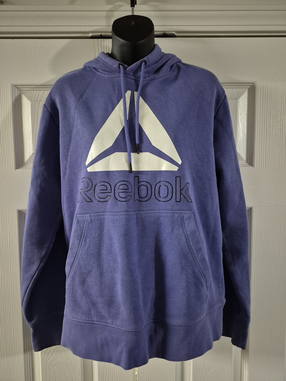 Reebok Men’s Purple Pullover Hoodie with White Logo